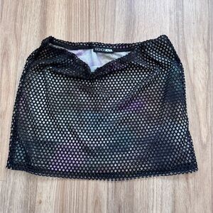 Fashion Nova Black Mesh Mini Skirt